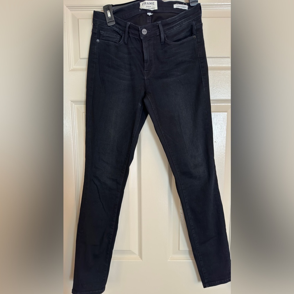 FRAME Le Skinny de Jeanne Jeans Size 27 Dark Blue Wash Mid Rise Stretch